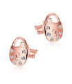 Lock with CZ Stone Silver Ear Stud STS-5134